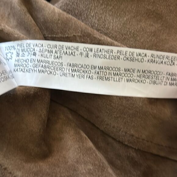 Vintage Zara Studio Cow Leather Sleeveless western long jacket Size M - Picture 7 of 7